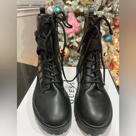 Guess Orana Combat Boots Size 9.5M 🤎❤️‍🔥NIB FROM MACY’s SIZE 8.5 - Picture 9 of 11